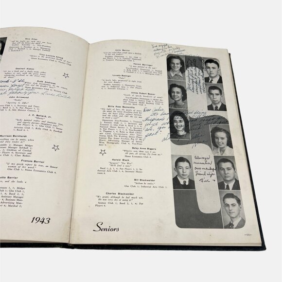 Vintage 1943 The Spider Web Yearbook Concord High School w/ Commencement Program - Picture 6 of 10